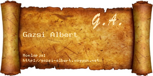 Gazsi Albert névjegykártya