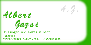 albert gazsi business card